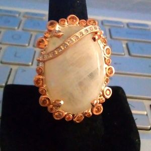 Gorgeous 50ct natural African unenhanced Moonstone cocktail ring Size 8.5 💎❤️